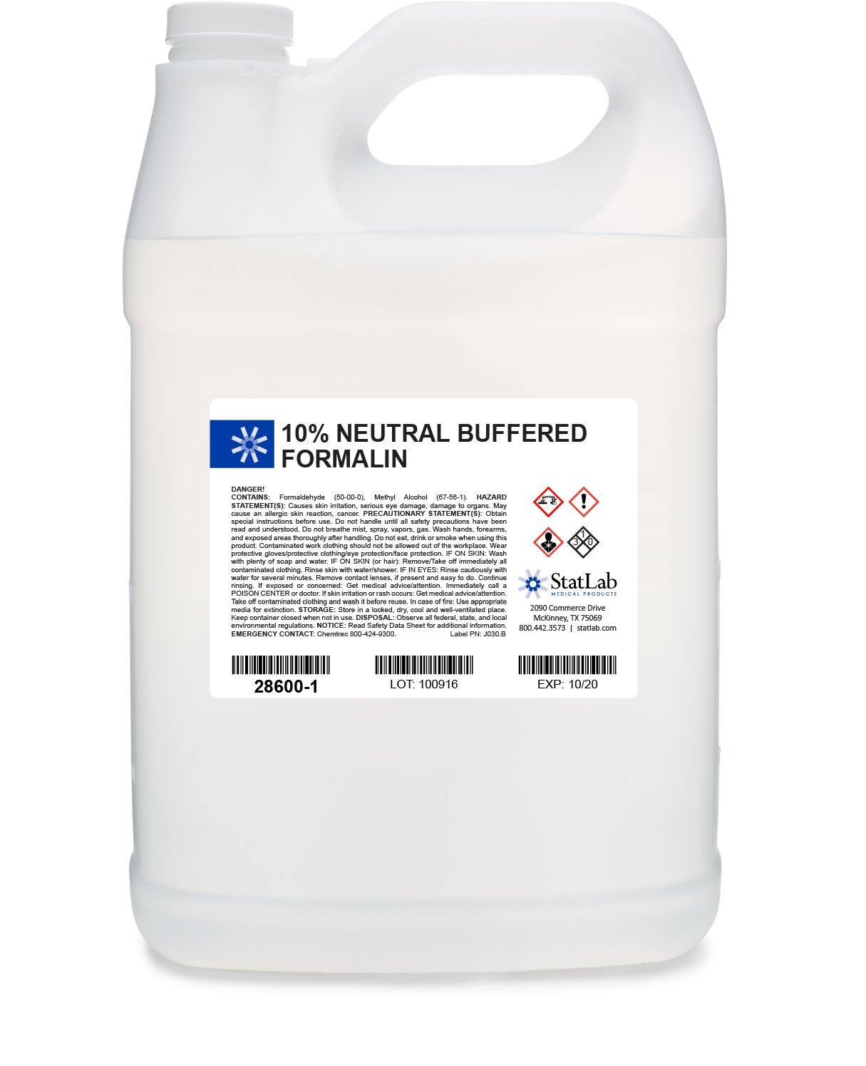 Histology Reagent Neutral Buffered Formalin Fixative 10% 1 gal., Packaging Type- Case
