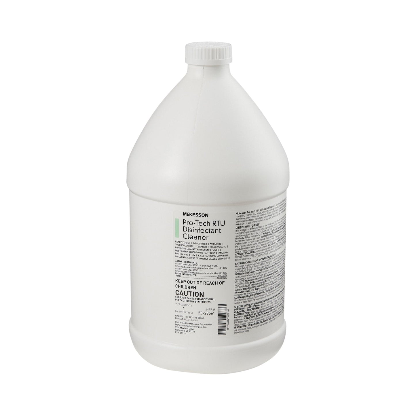 McKesson Pro-Tech Surface Disinfectant Cleaner Quaternary Based J-Fill Dispensing Systems Liquid 1 gal. Jug Floral Scent NonSterile, Packaging Type- Each