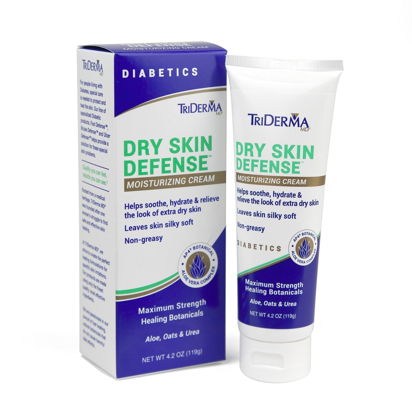 Hand and Body Moisturizer TriDerma MD Diabetic Dry Skin Defense 4.2 oz. Tube Unscented Cream, Packaging Type- Each
