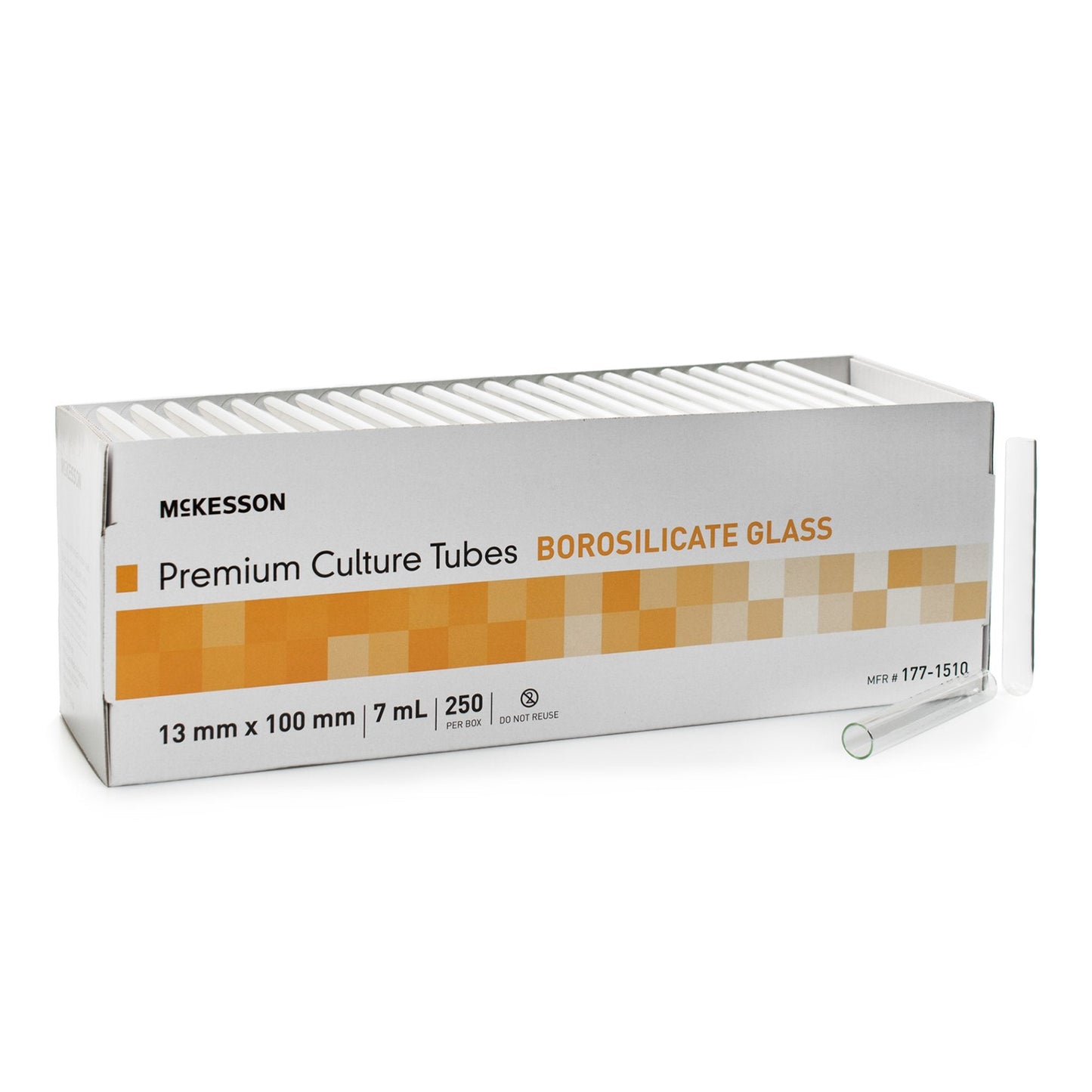 McKesson Test Tube Plain 7 mL Without Closure Glass Tube, Packaging Type- Case