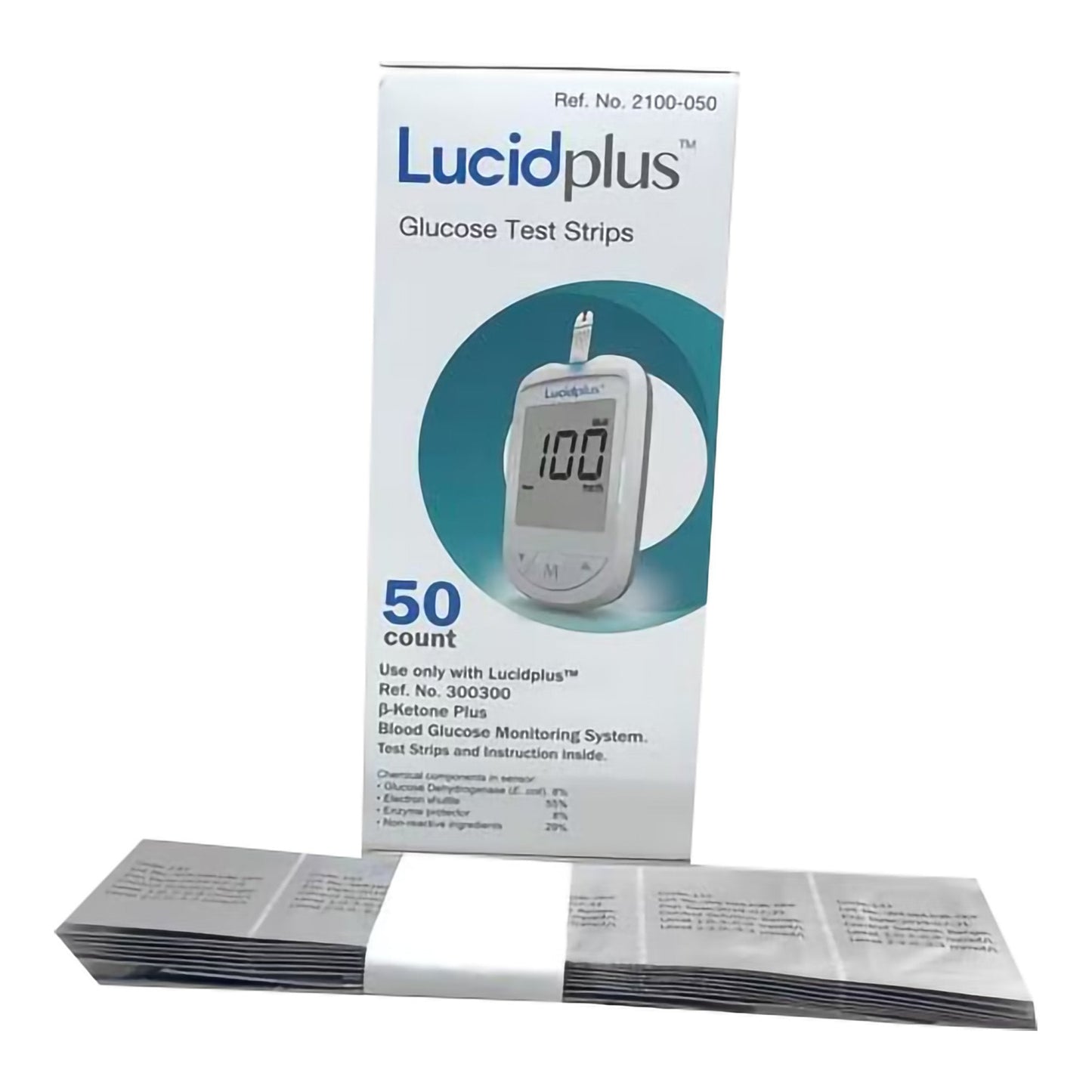 Blood Glucose and Ketone Test Strips Lucidplus 50 Strips per Pack, Packaging Type- Box