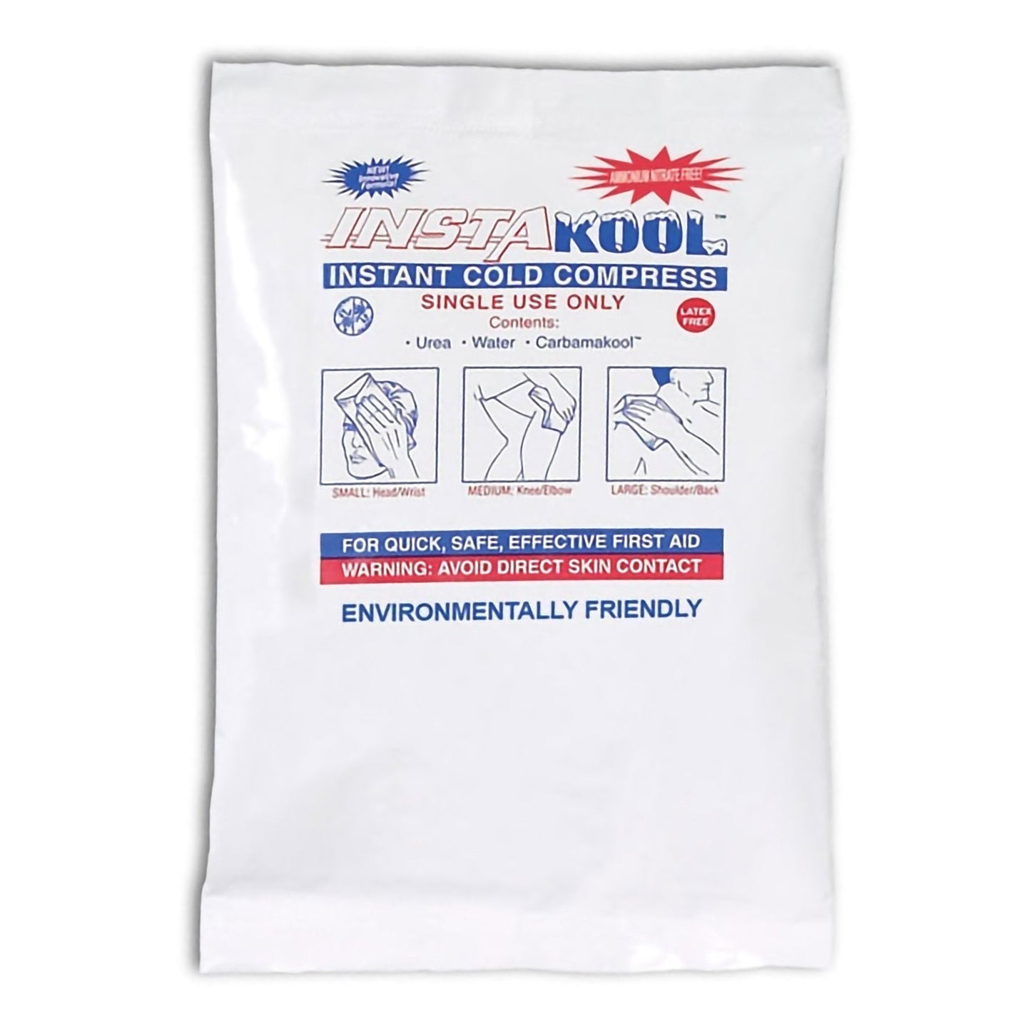 Instant Cold Pack InstaKool General Purpose Large 6 X 8-3/4 Inch Plastic / Urea / Water / CarbamaKool Disposable, Packaging Type- Case