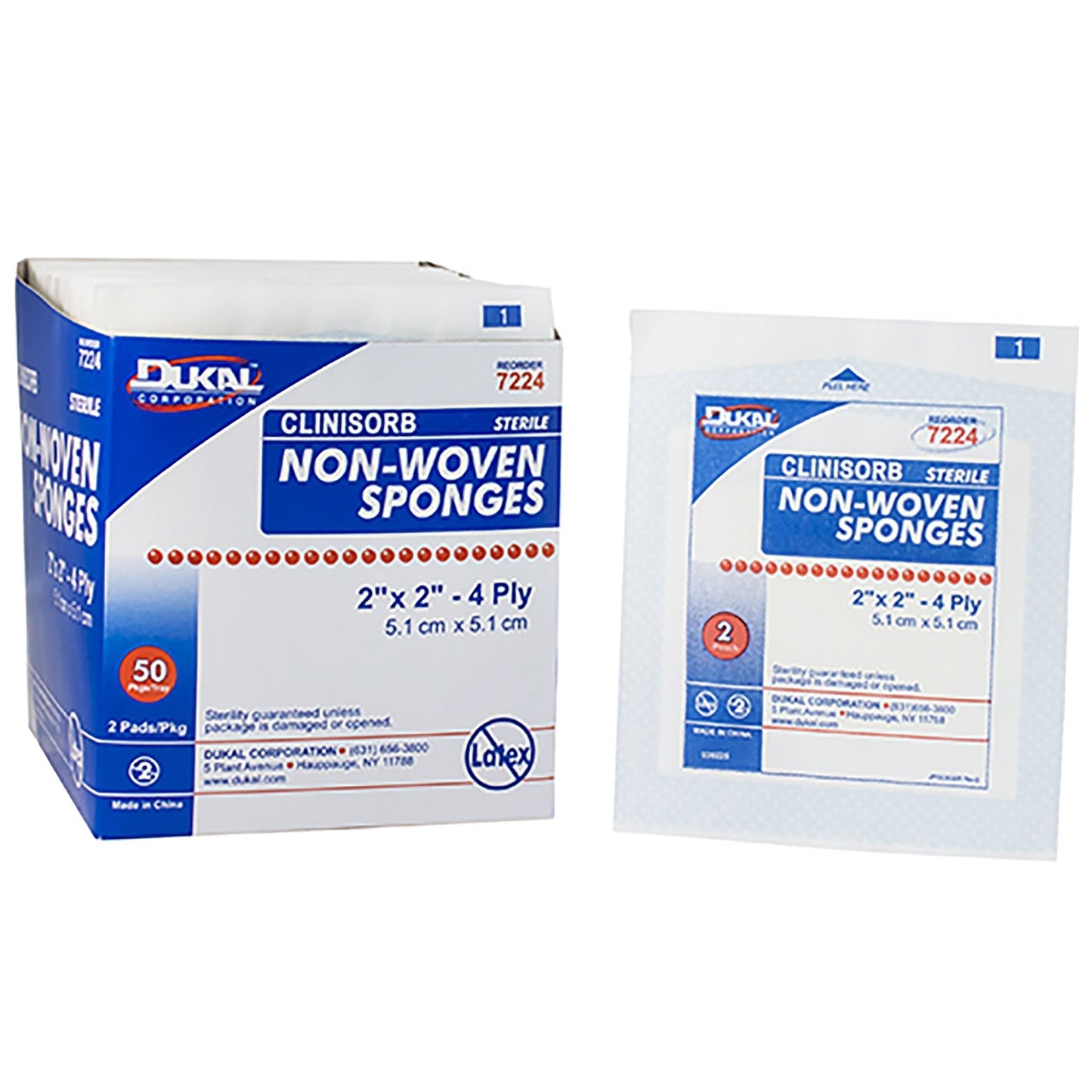 Nonwoven Sponge Clinisorb 2 X 2 Inch 4-Ply Sterile 2 per Pack, Packaging Type- Each