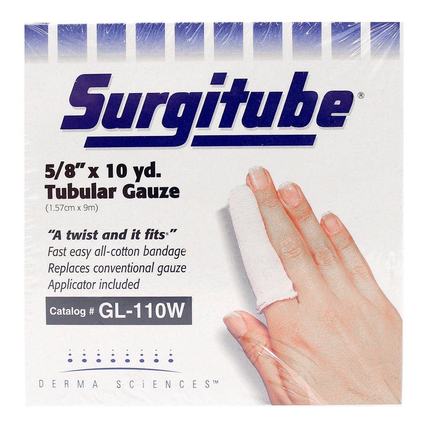 Tubular Retainer Dressing Surgitube Cotton 5/8 Inch X 10 Yard Size 1 White Small Finger / Toe NonSterile