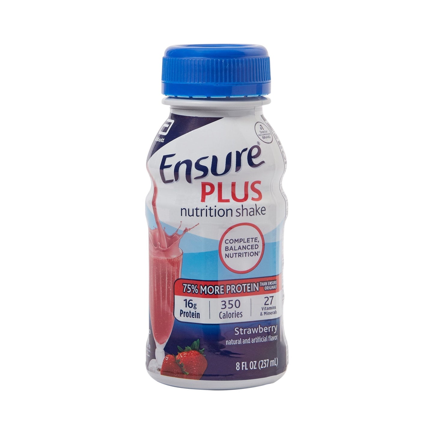 Oral Supplement Ensure Plus Nutrition Shake Strawberry Flavor Liquid 8 oz. Bottle, Packaging Type- Each