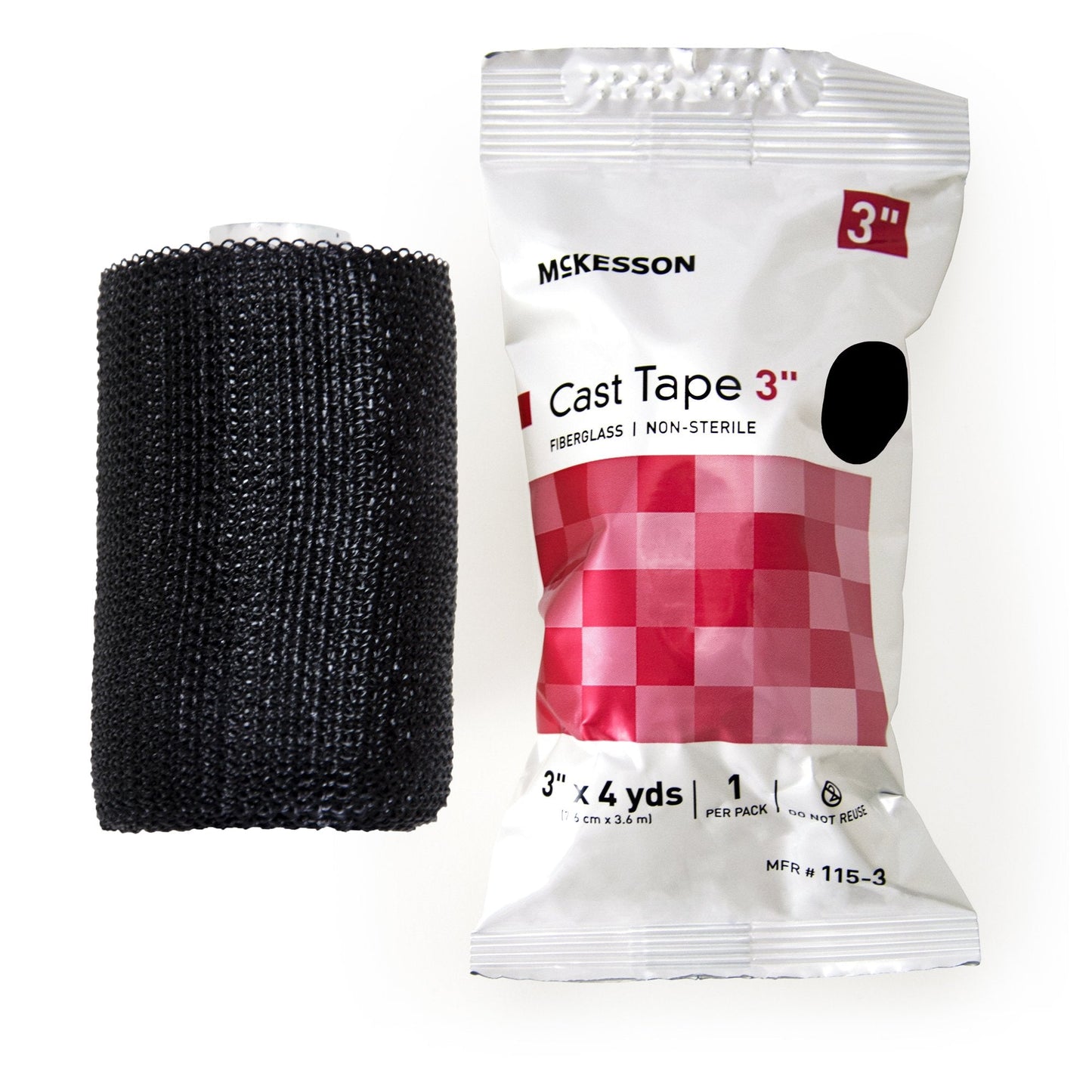 Cast Tape McKesson 3 Inch X 12 Foot Fiberglass Black, Packaging Type- Box