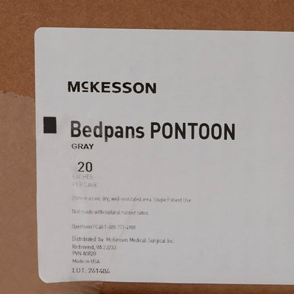 Pontoon Bedpan McKesson Graphite 2 Quart / 1893 mL, Packaging Type- Each