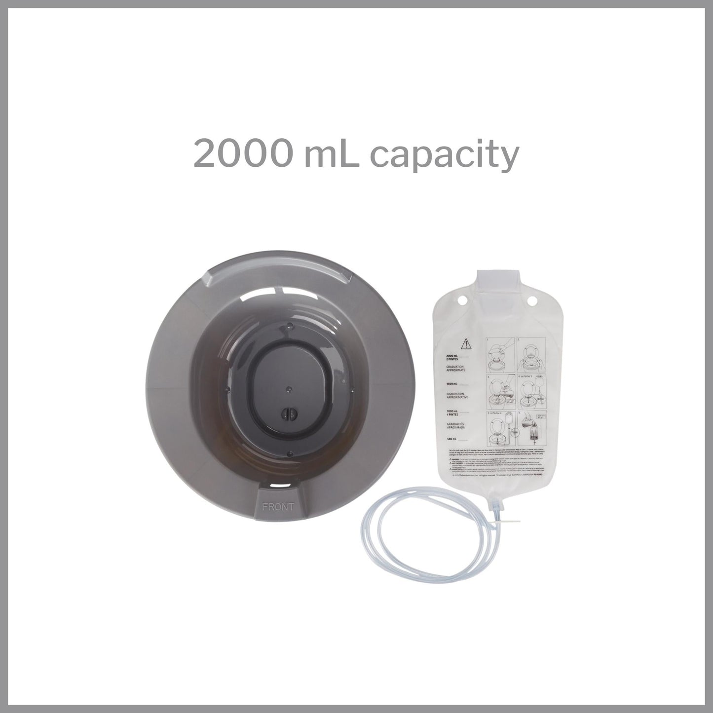 Sitz Bath McKesson Round Graphite Plastic 2000 mL Bag Graduated, 500 mL Increments up to 2000 mL, Packaging Type- Each