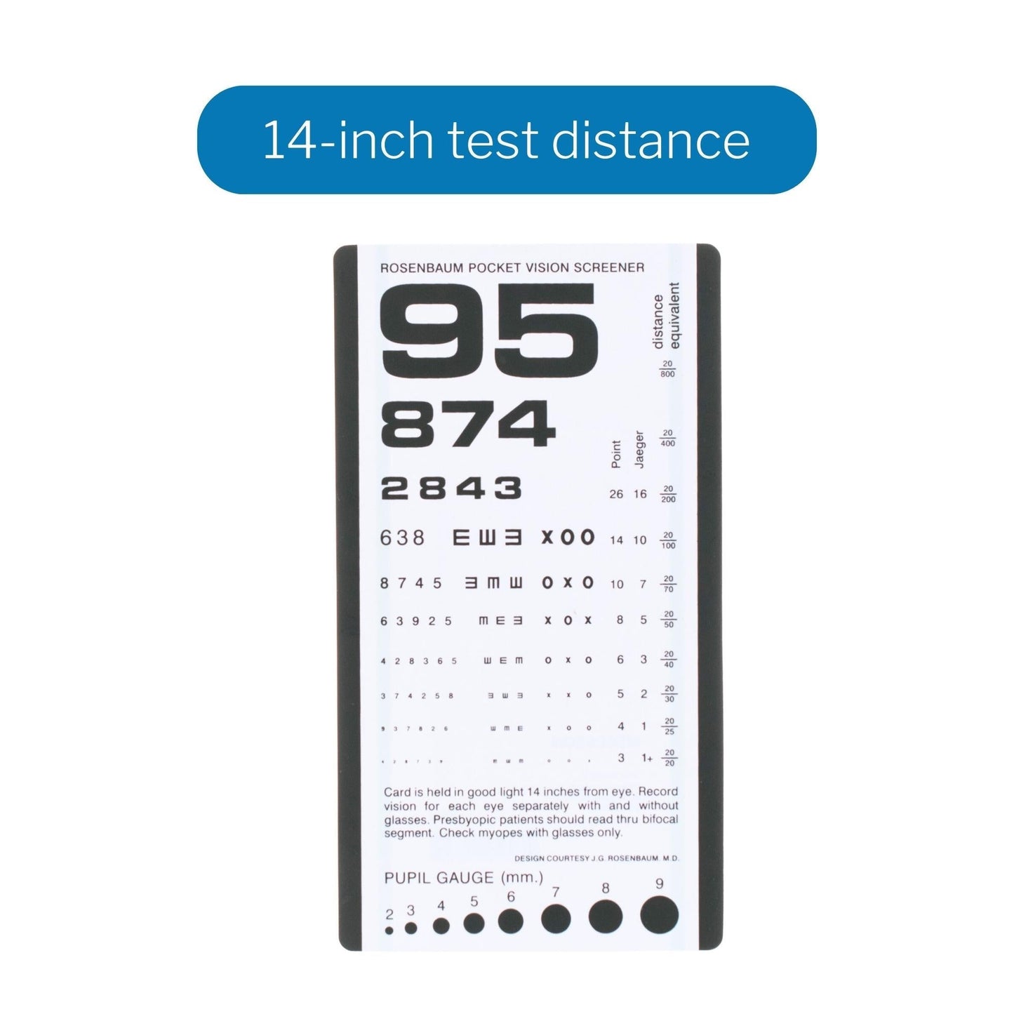 Eye Chart McKesson 14 Inch Distance Acuity Test, Packaging Type- Each