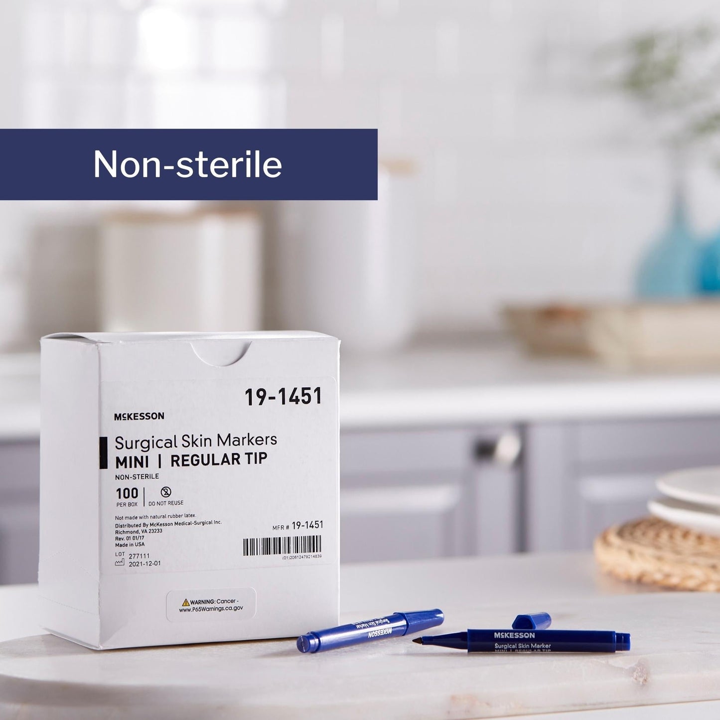 Skin Marker McKesson Prep-Resistant Gentian Violet Ink NonSterile Mini Regular Tip, Packaging Type- Box