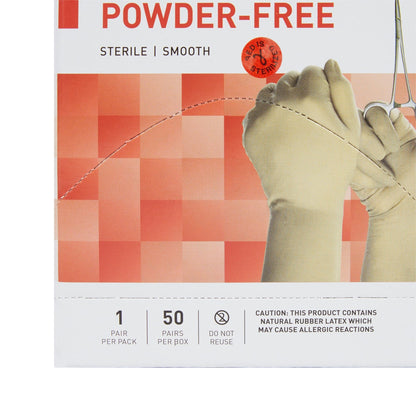 Surgical Glove McKesson Perry Size 8.5 Sterile Latex Standard Cuff Length Smooth Cream Not Chemo Approved, Packaging Type- Box