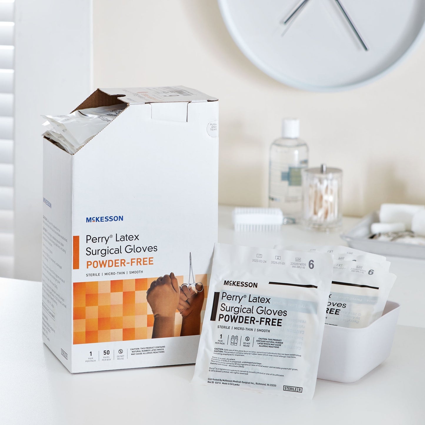 Surgical Glove McKesson Perry Size 6 Sterile Latex Standard Cuff Length Smooth Brown Not Chemo Approved, Packaging Type- Box