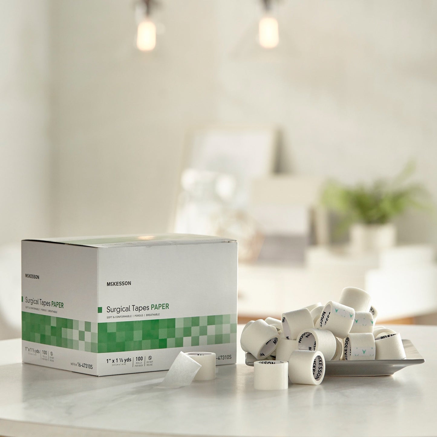 Medical Tape McKesson White 1 Inch X 1-1/2 Yard Paper NonSterile, Packaging Type- Box