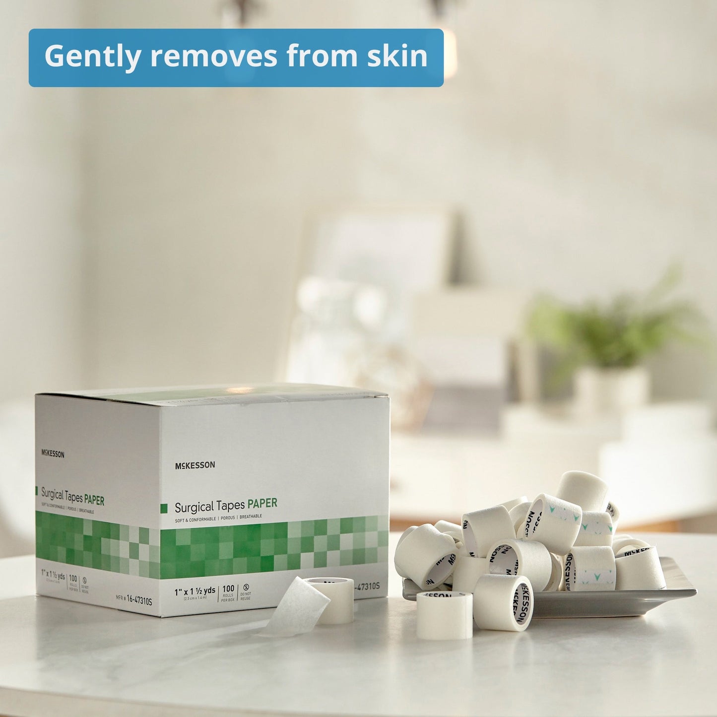 Medical Tape McKesson White 1 Inch X 1-1/2 Yard Paper NonSterile, Packaging Type- Box