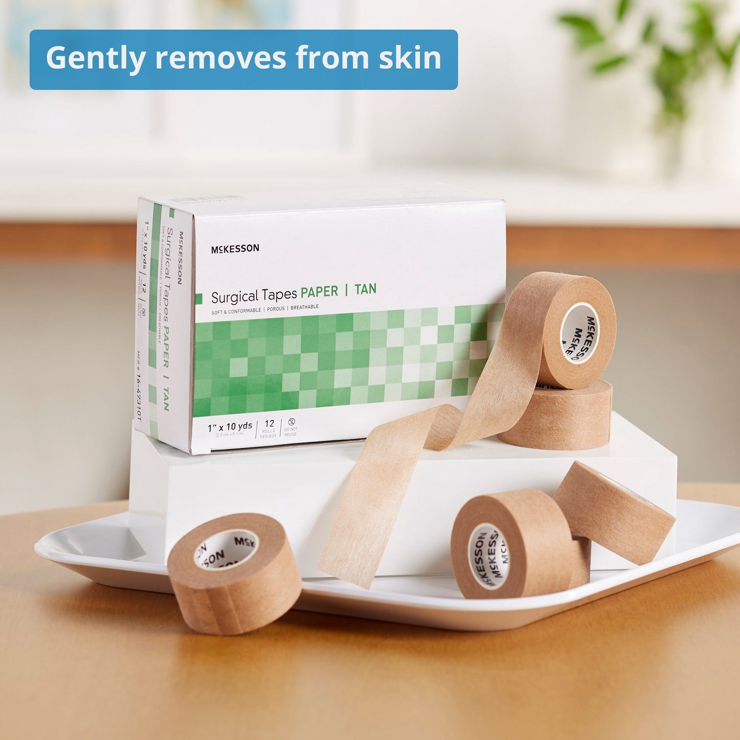 Medical Tape McKesson Tan 1 Inch X 10 Yard Paper NonSterile, Packaging Type- Box