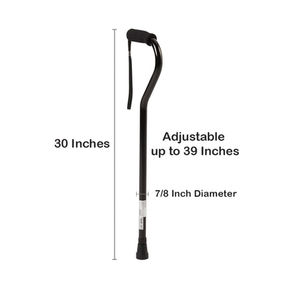 Offset Cane McKesson Aluminum 30 to 39 Inch Height Black, Packaging Type- Each