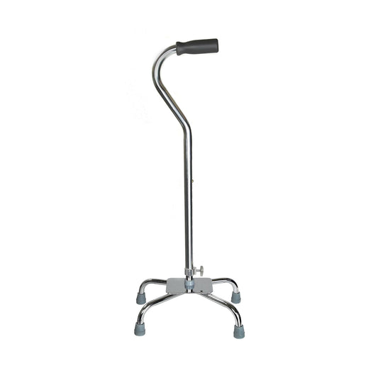 Large Base Quad Cane McKesson Steel 29 to 37-1/2 Inch Height Chrome, Packaging Type- Each