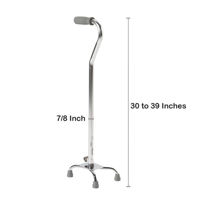 Small Base Quad Cane McKesson Steel 30 to 39 Inch Height Chrome, Packaging Type- Each
