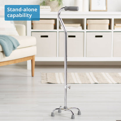 Small Base Quad Cane McKesson Steel 30 to 39 Inch Height Chrome, Packaging Type- Each