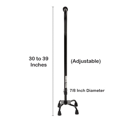 Small Base Quad Cane McKesson Steel 30 to 39 Inch Height Black, Packaging Type- Each