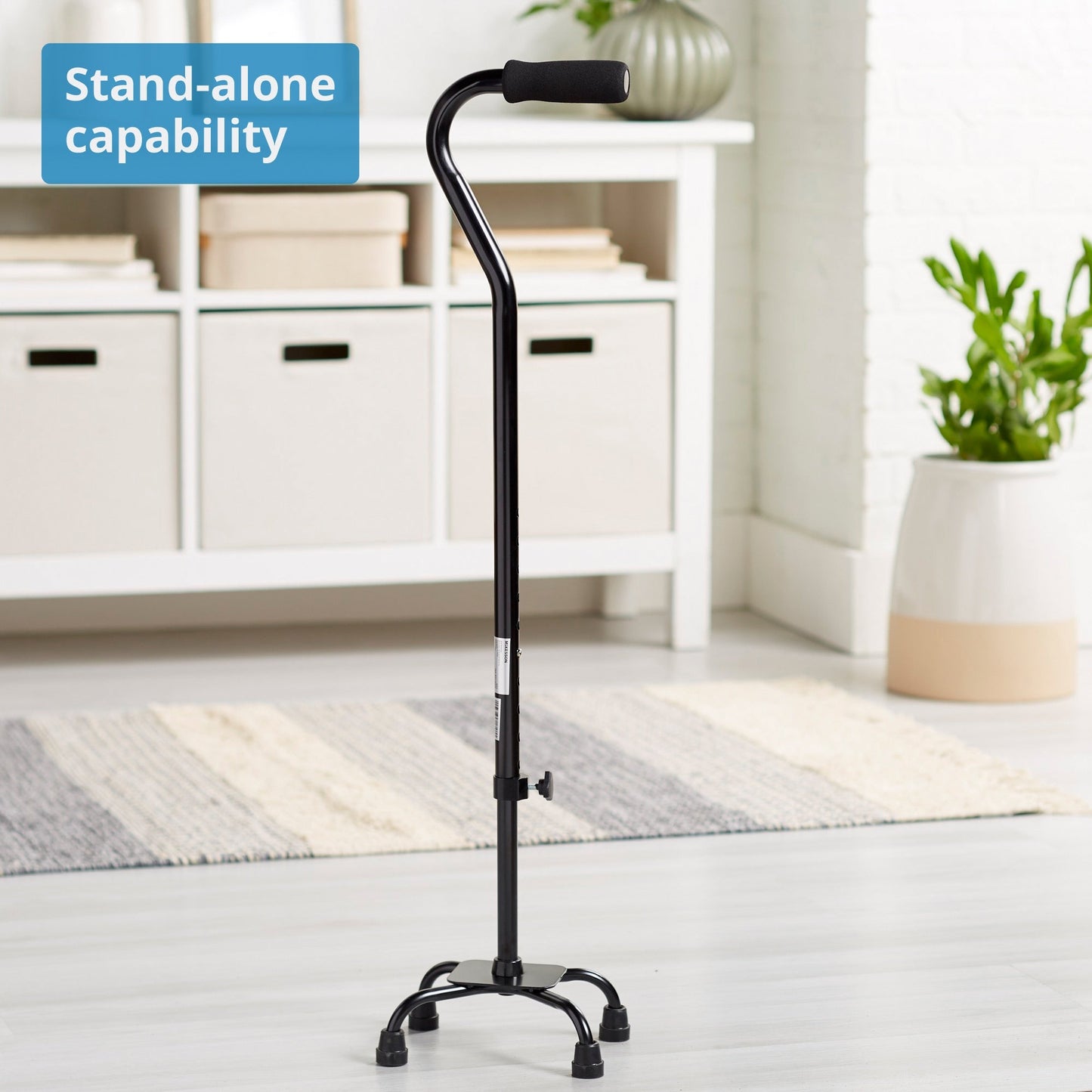 Small Base Quad Cane McKesson Steel 30 to 39 Inch Height Black, Packaging Type- Each