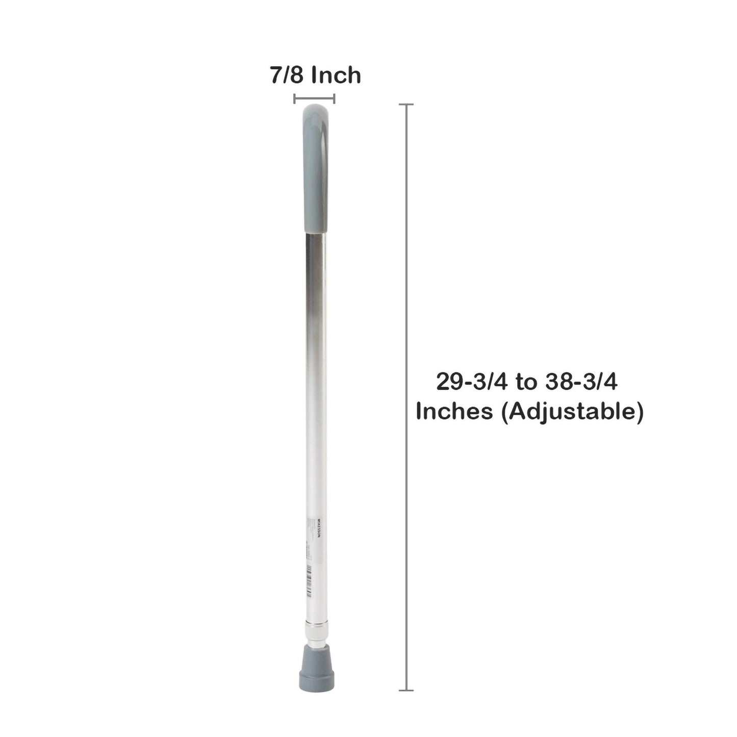 Round Handle Cane McKesson Aluminum 29-3/4 to 38-3/4 Inch Height Chrome, Packaging Type- Each