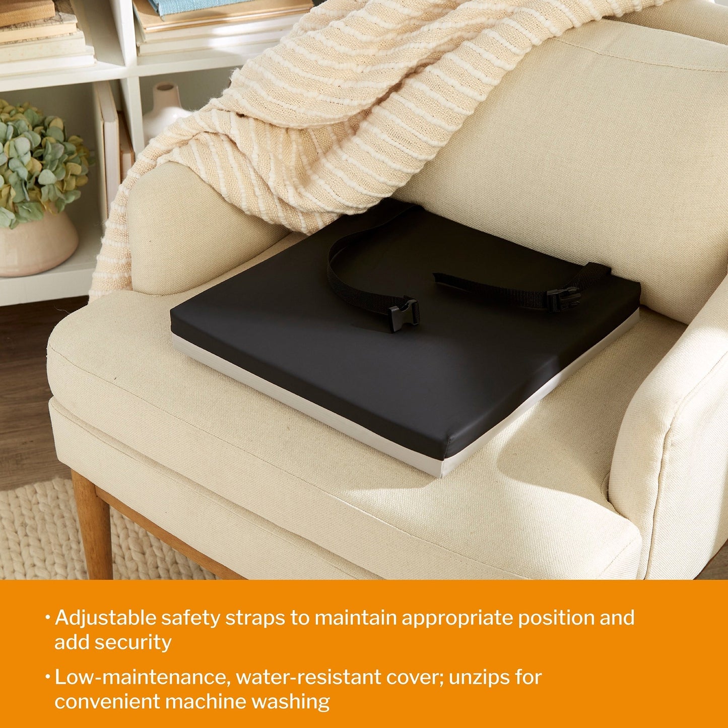 Seat Cushion McKesson 16 W X 16 L X 2 D Inch Foam / Gel, Packaging Type- Each