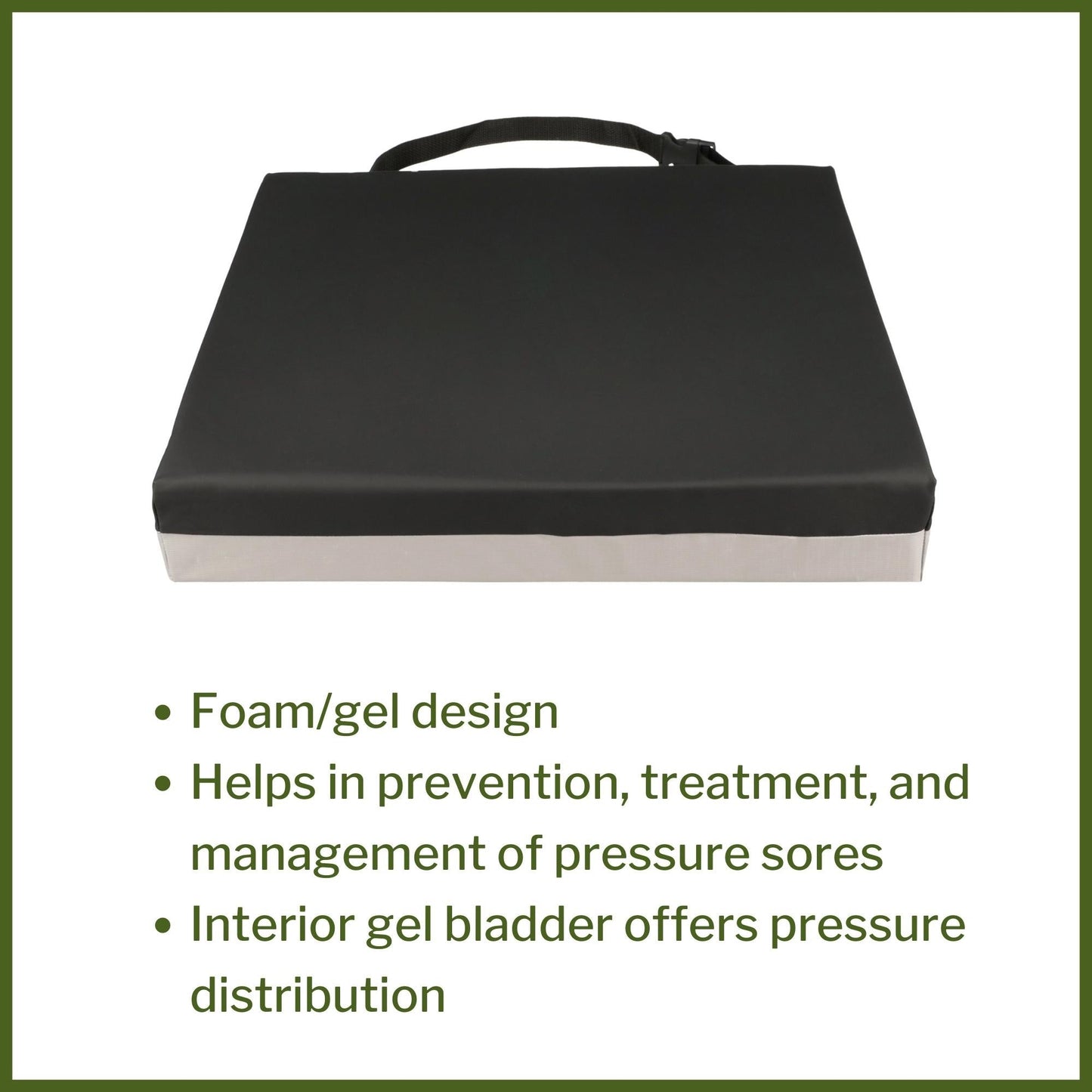 Seat Cushion McKesson 18 W X 18 L X 3 D Inch Foam / Gel, Packaging Type- Each