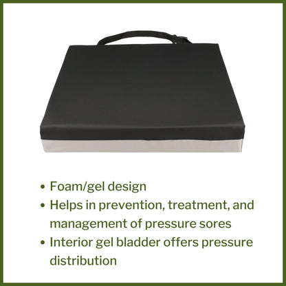 Seat Cushion McKesson 18 W X 18 L X 3 D Inch Foam / Gel, Packaging Type- Each