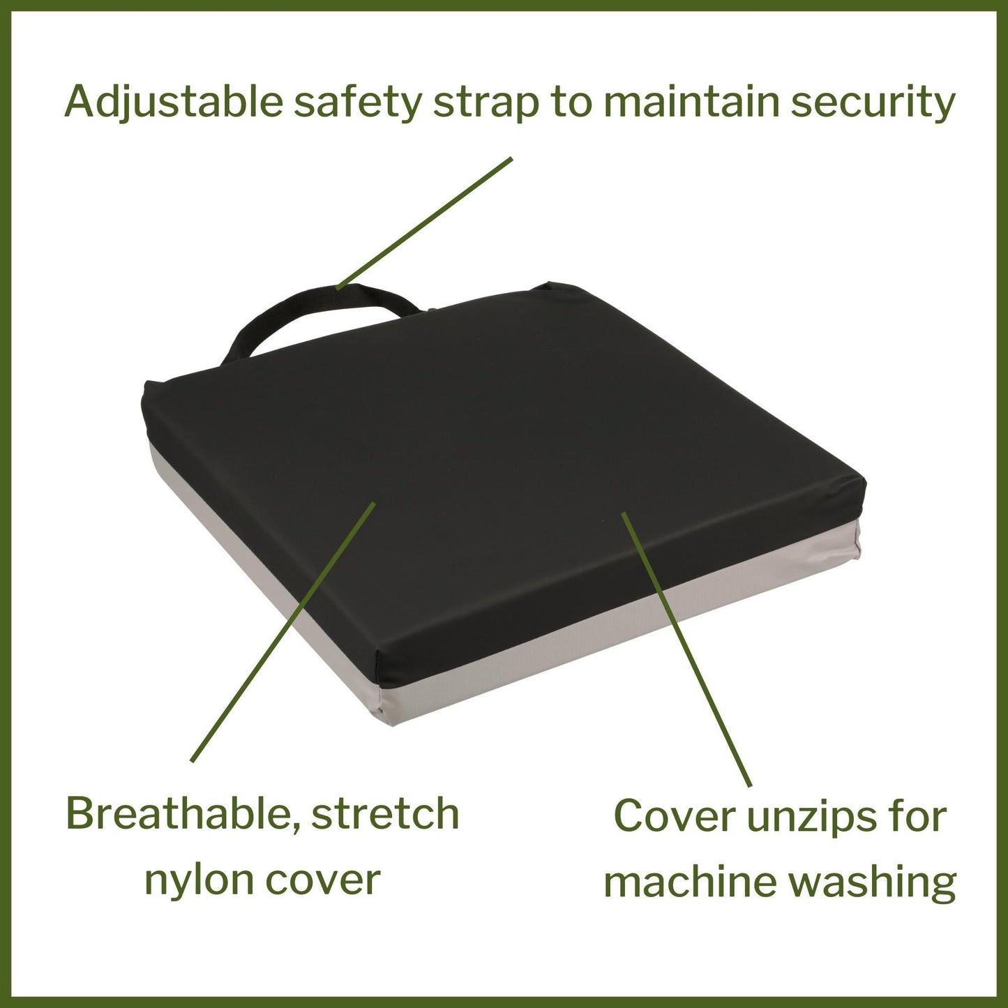 Seat Cushion McKesson 18 W X 18 L X 3 D Inch Foam / Gel, Packaging Type- Each