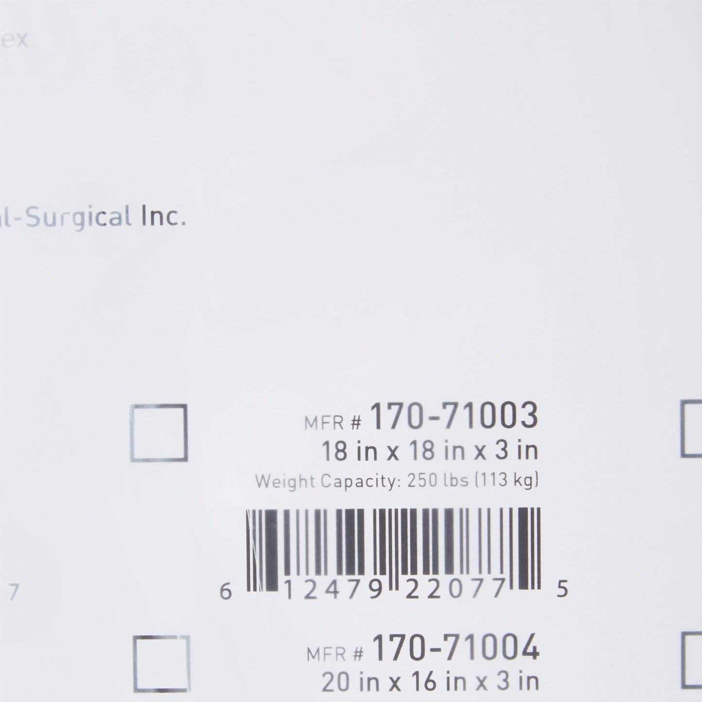 Seat Cushion McKesson 18 W X 18 L X 3 D Inch Foam, Packaging Type- Each