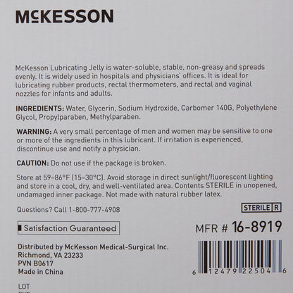 Lubricating Jelly McKesson 4 oz. Tube Sterile, Packaging Type- Each