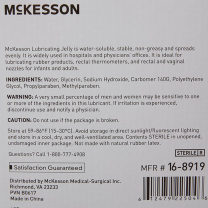 Lubricating Jelly McKesson 4 oz. Tube Sterile, Packaging Type- Each