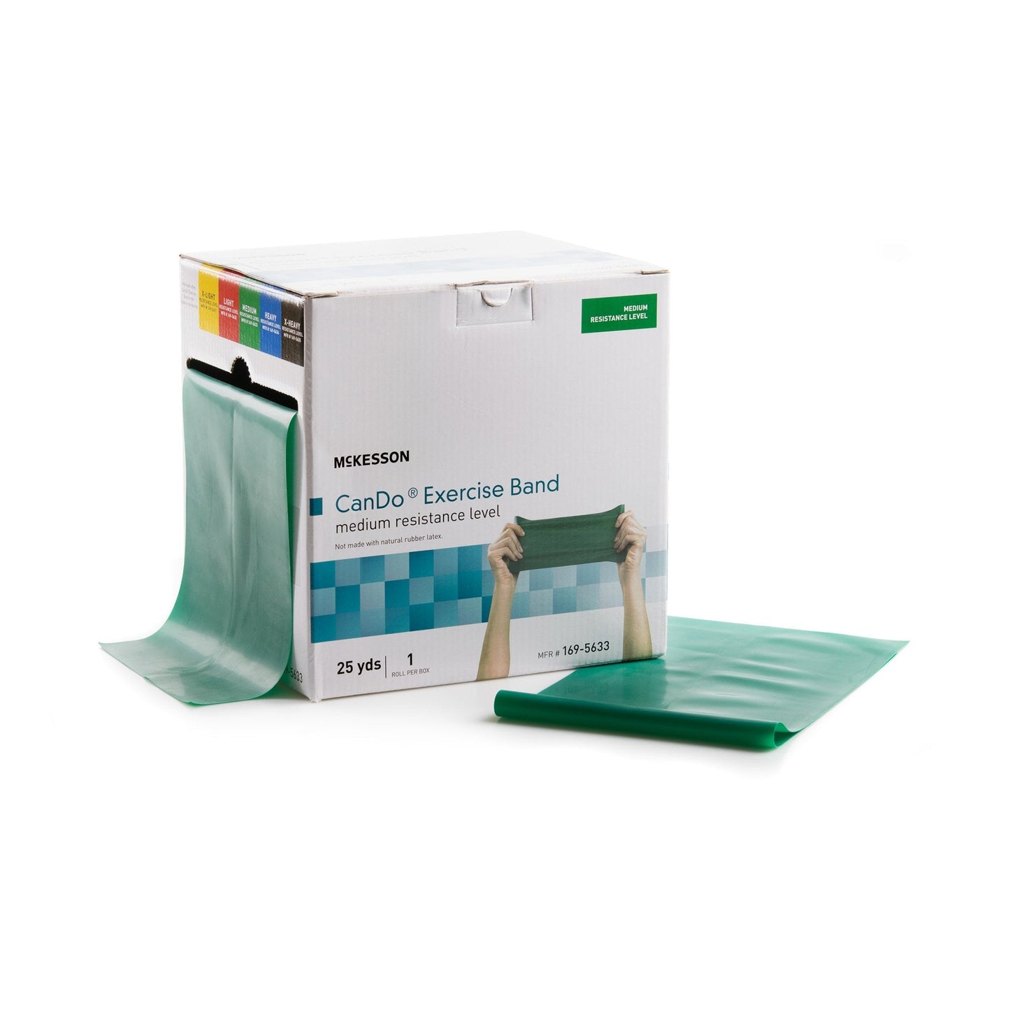 Exercise Resistance Band McKesson CanDo Green 5 Inch X 25 Yard Medium Resistance, Packaging Type- Each