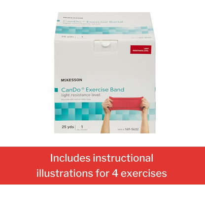 Exercise Resistance Band McKesson CanDo Red 5 Inch X 25 Yard Light Resistance, Packaging Type- Each