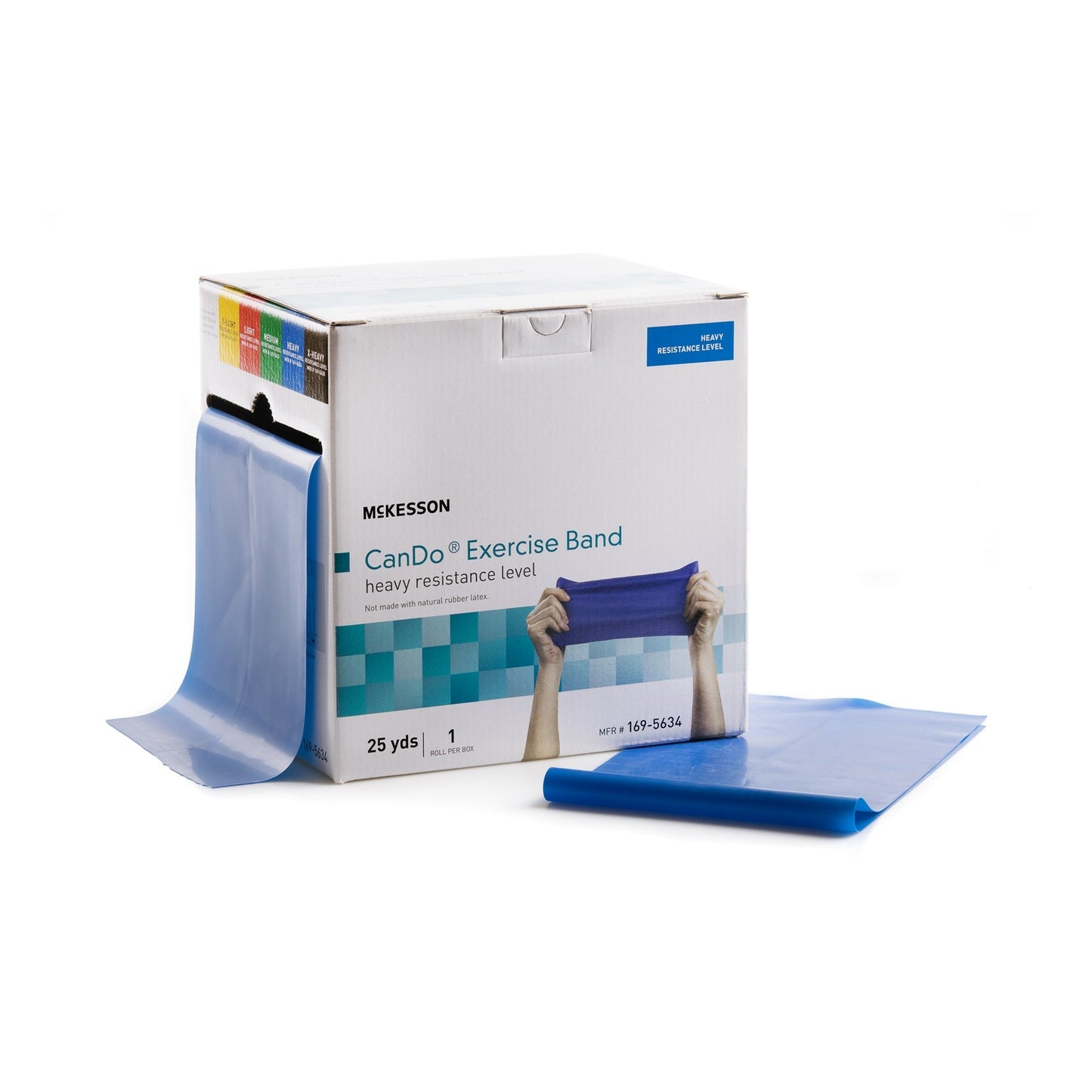 Exercise Resistance Band McKesson CanDo Blue 5 Inch X 25 Yard Heavy Resistance, Packaging Type- Each