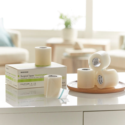 Medical Tape McKesson Transparent 2 Inch X 5-1/2 Yard Plastic / Silicone NonSterile, Packaging Type- Box