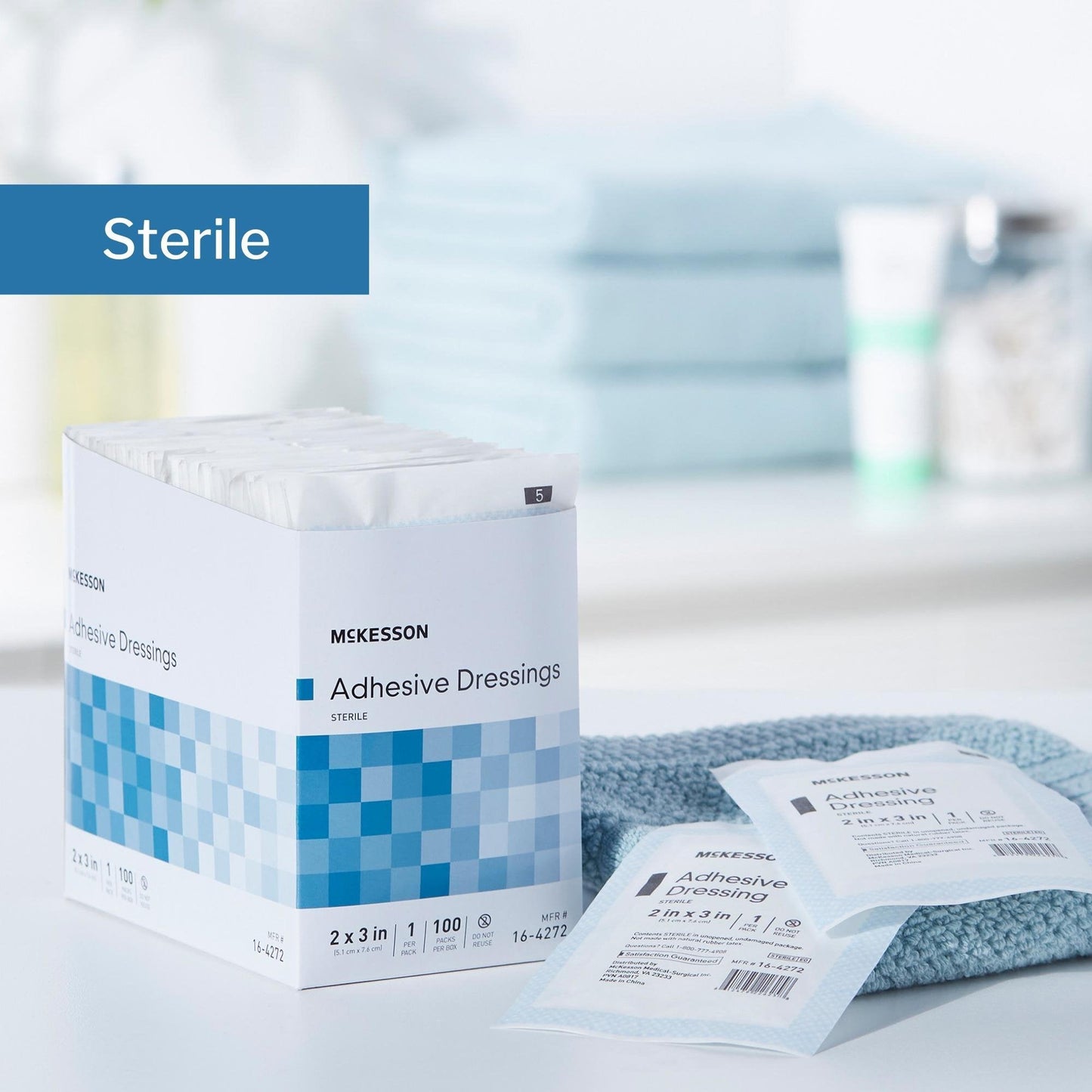 Island Dressing McKesson 2 X 3 Inch Rectangle Sterile, Packaging Type- Each