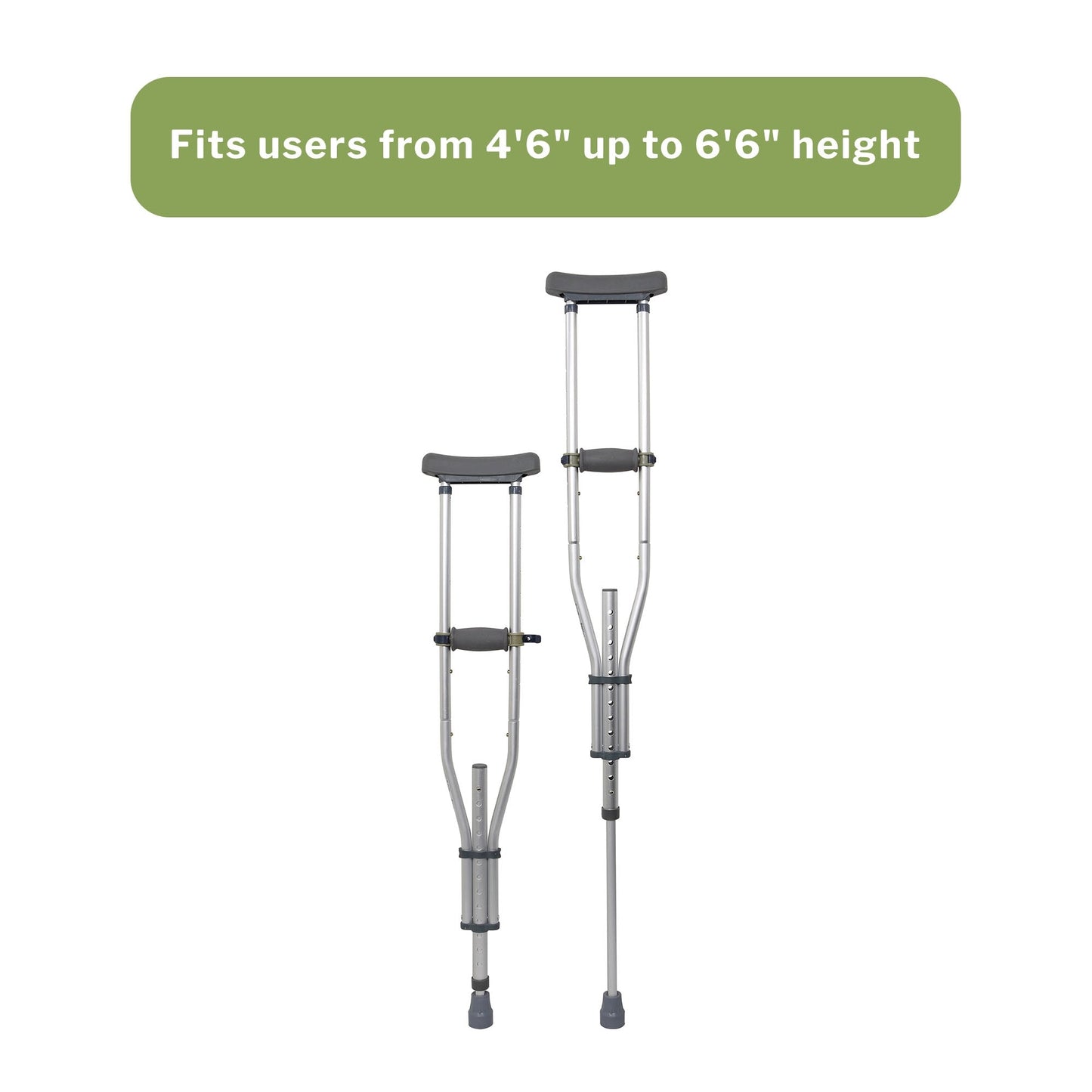 Underarm Crutches McKesson Youth / Adult / Tall Adult 4 Foot 6 Inch to 6 Foot 6 Inch User Height Aluminum Frame 300 lbs. Weight Capacity, Packaging Type- Box