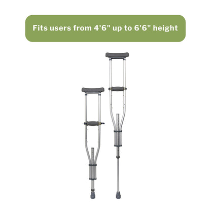 Underarm Crutches McKesson Youth / Adult / Tall Adult 4 Foot 6 Inch to 6 Foot 6 Inch User Height Aluminum Frame 300 lbs. Weight Capacity, Packaging Type- Box