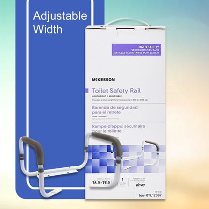 Toilet Safety Rail McKesson White Steel, Packaging Type- Each
