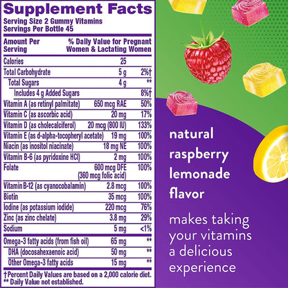 Prenatal Vitamin Supplement Gummy 90 per Bottle Assorted Fruit Flavor, Packaging Type- Bottle