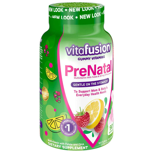 Prenatal Vitamin Supplement Gummy 90 per Bottle Assorted Fruit Flavor, Packaging Type- Bottle