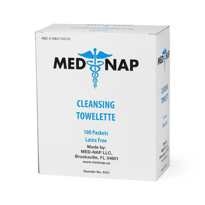 Antiseptic Skin Towelette Med Nap Individual Packet Alcohol Scent 100 Count, Packaging Type- Box