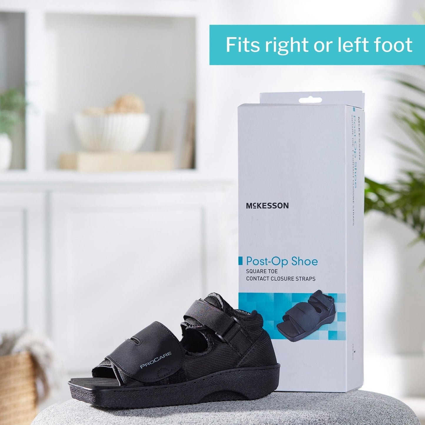 Post-Op Shoe McKesson Small Unisex Black, Packaging Type- Each