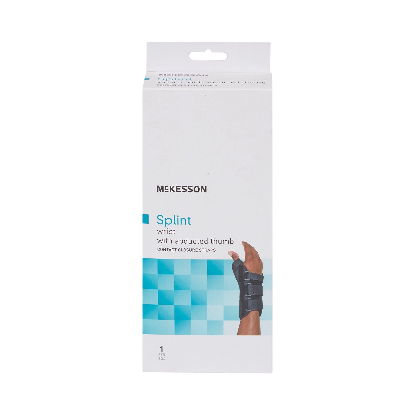 Wrist Brace with Abducted Thumb McKesson Aluminum / Foam / Spandex / Plastic Left Hand Black Large, Packaging Type- Each