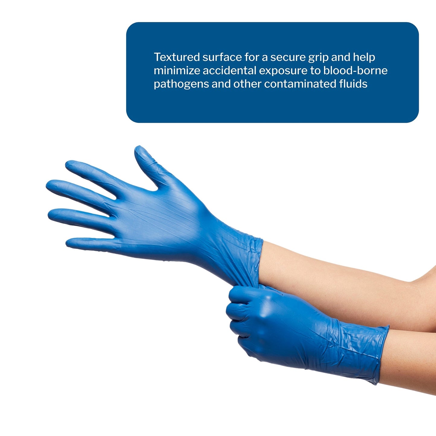 Exam Glove McKesson Confiderm 6.8C Small NonSterile Nitrile Standard Cuff Length Textured Fingertips Blue Chemo Tested / Fentanyl Tested, Packaging Type- Box
