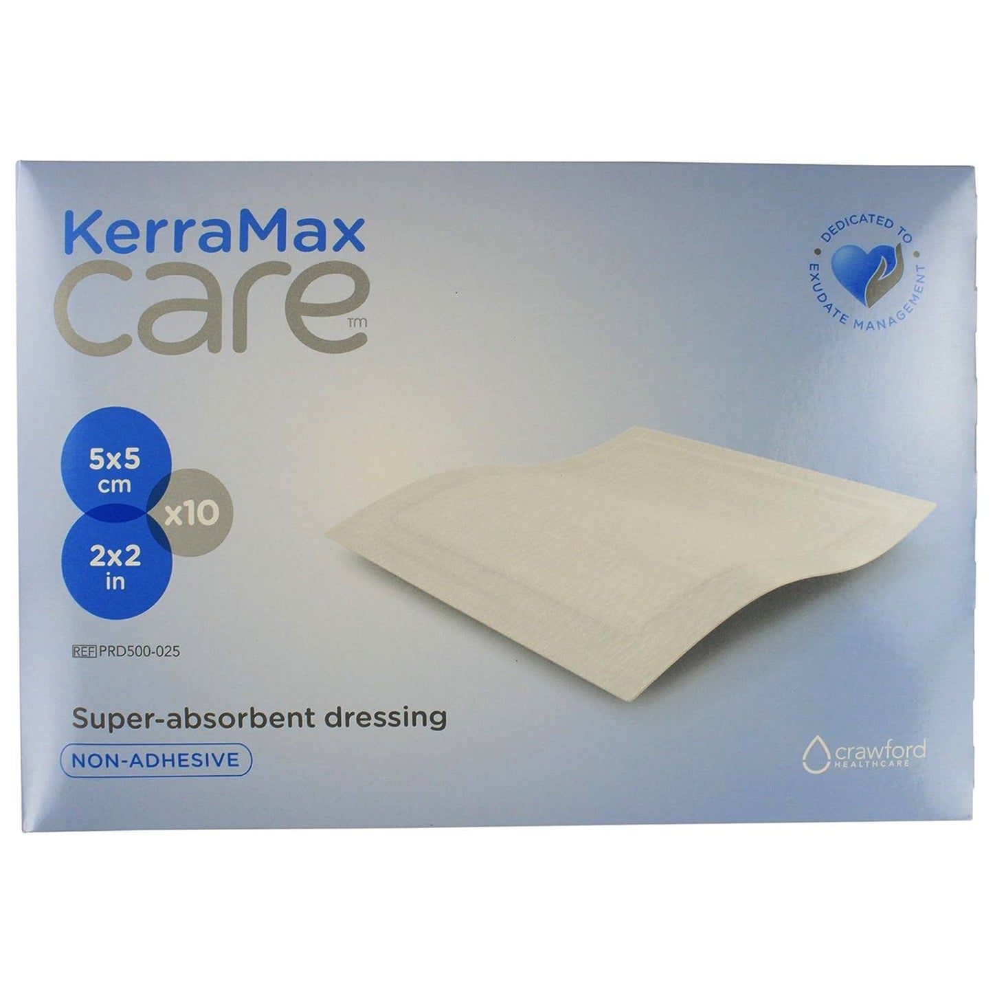 Super Absorbent Dressing KerraMax Care 2 X 2 Inch Square, Packaging Type- 10 Counts