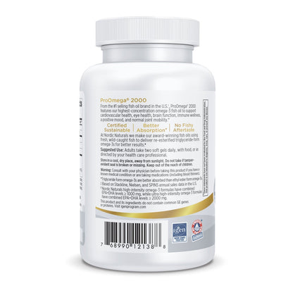 Dietary Supplement Nordic Naturals ProOmega 2000 Softgel 60 Per Bottle Lemon Flavor, Packaging type- Each