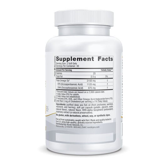 Dietary Supplement Nordic Naturals ProOmega 2000 Softgel 60 Per Bottle Lemon Flavor, Packaging type- Each
